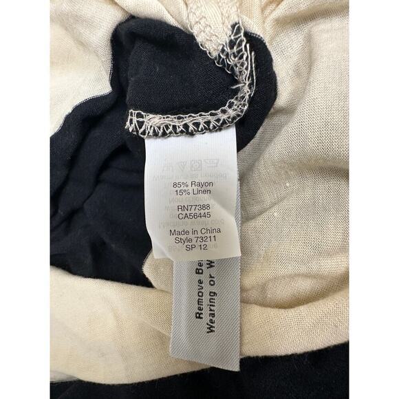 J. Crew Cream Black Linen Blend Side Slit Pullover Striped Maxi Dress Size XS - Picture 8 of 12